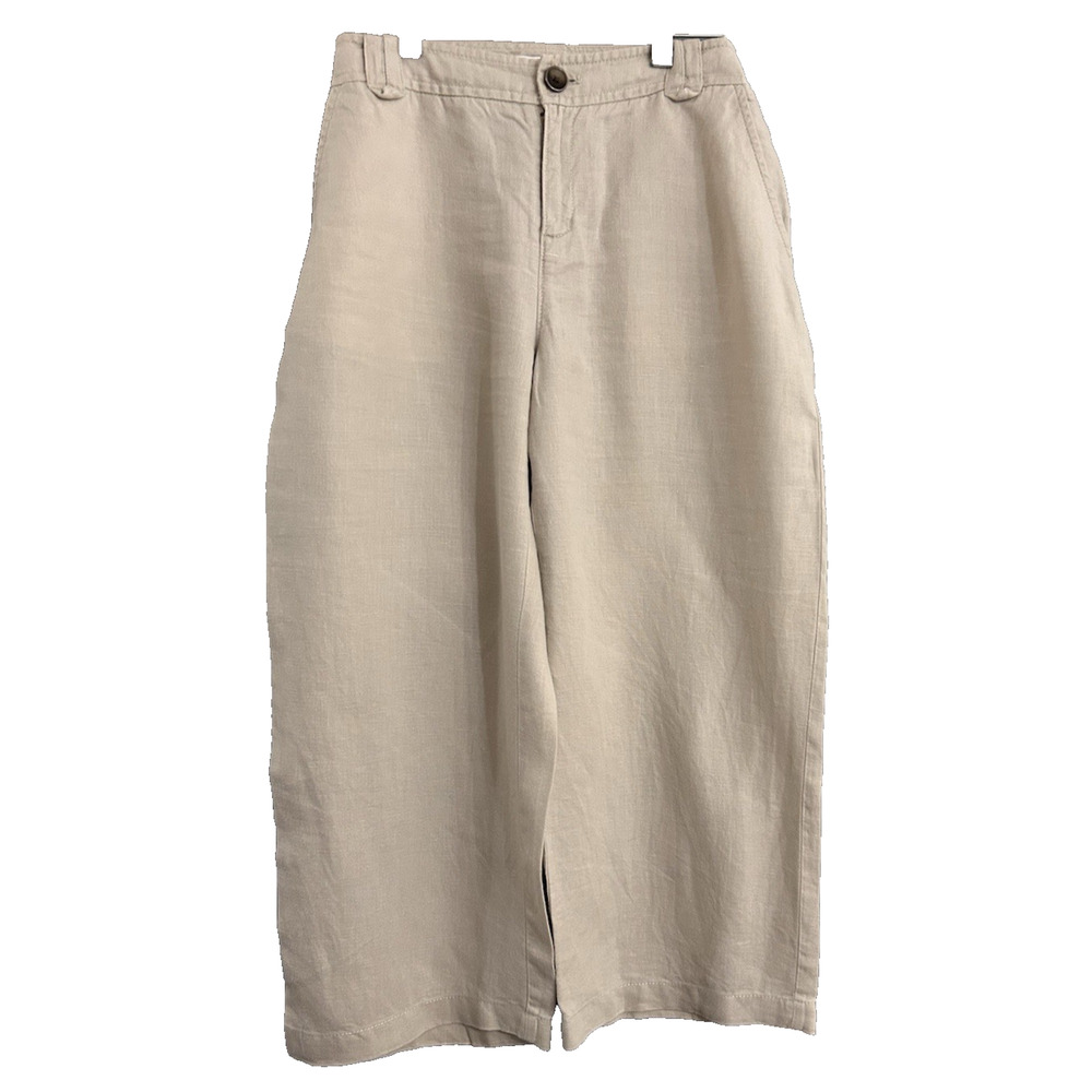 GH Bass 100% Linen Capri Pants Women’s Size 6 Oatmeal Coastal Resort